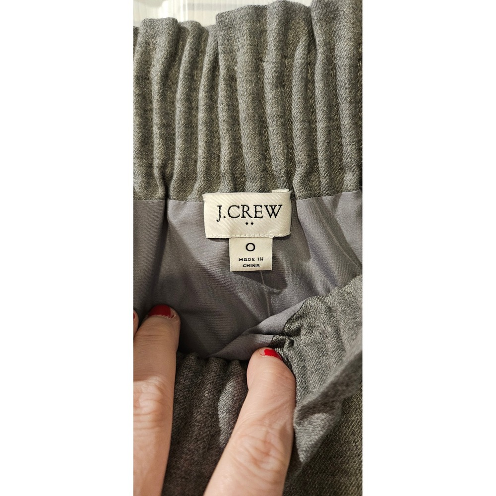 J Crew Wool Blend Sidewalk Skirt 0 Heather Pewter Elastic Waist NWT Paperbag - Picture 3 of 7